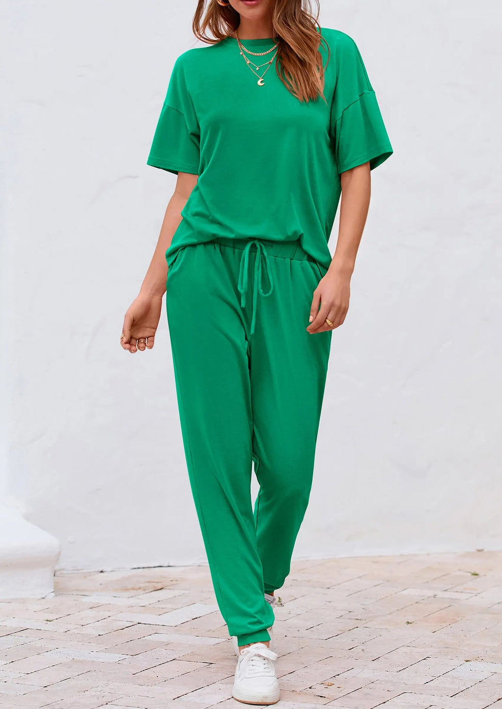 PRETTYGARDEN Women's Two Piece Lounge Sets Spring Summer Jogger Pants Vacation Outfits Travel Airplane Matching Clothes