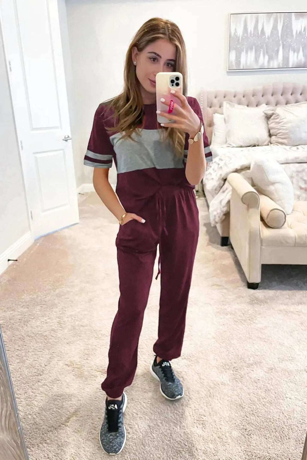 PRETTYGARDEN Women's Two Piece Lounge Sets Spring Summer Jogger Pants Vacation Outfits Travel Airplane Matching Clothes