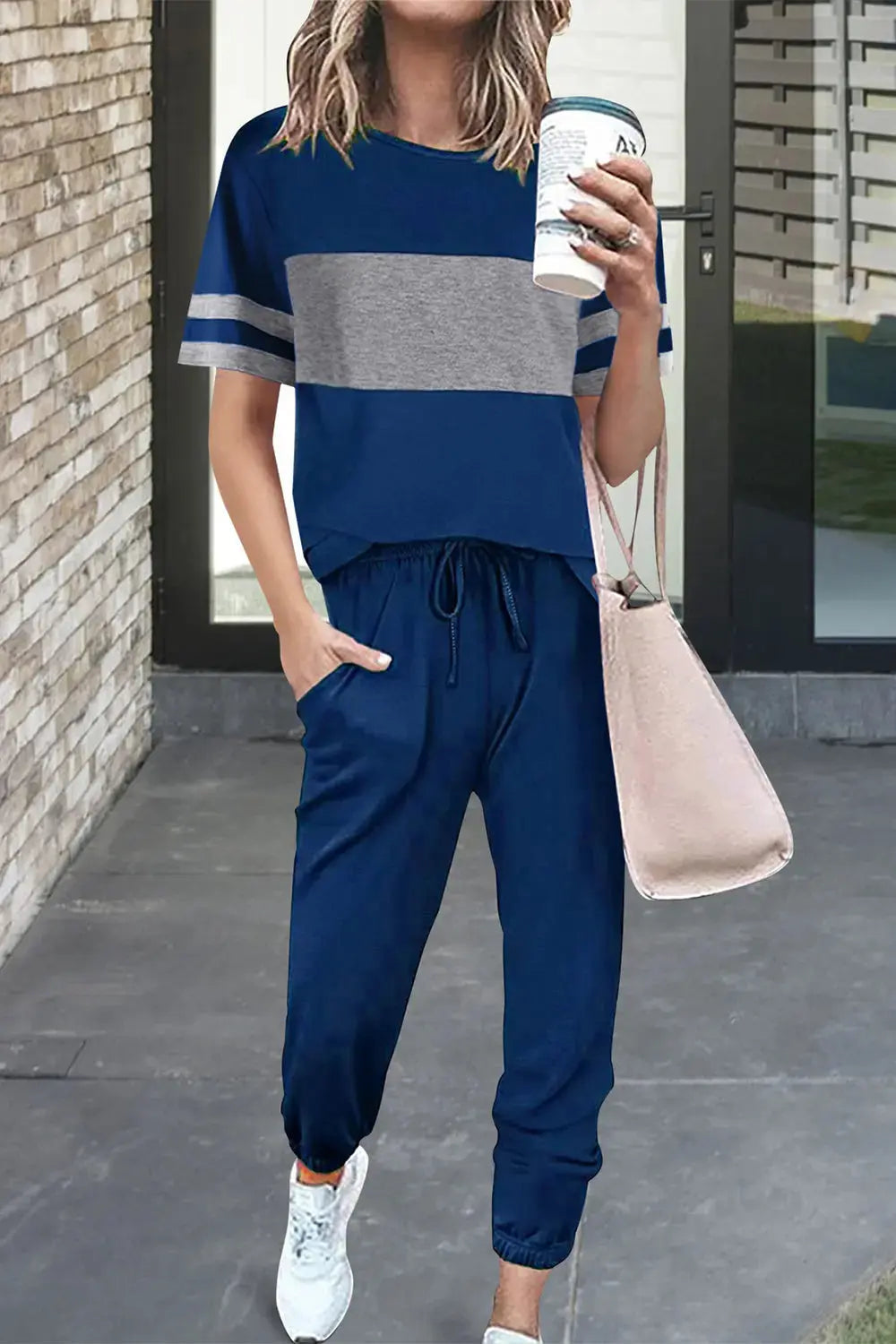 PRETTYGARDEN Women's Two Piece Lounge Sets Spring Summer Jogger Pants Vacation Outfits Travel Airplane Matching Clothes