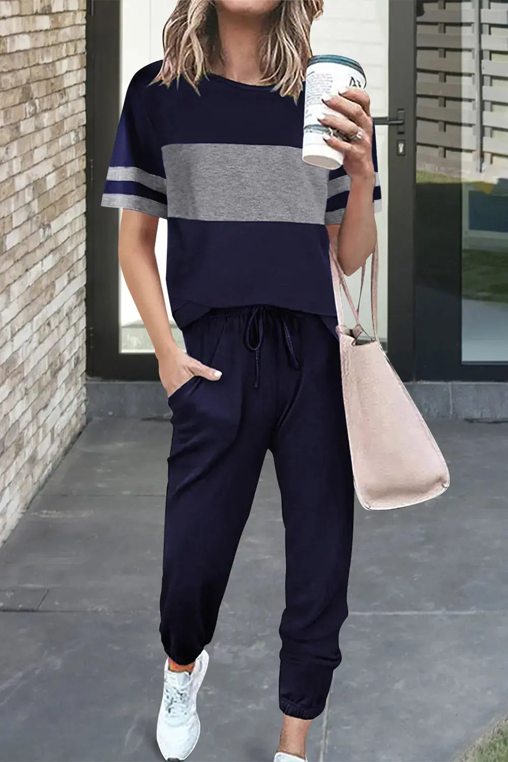 PRETTYGARDEN Women's Two Piece Lounge Sets Spring Summer Jogger Pants Vacation Outfits Travel Airplane Matching Clothes