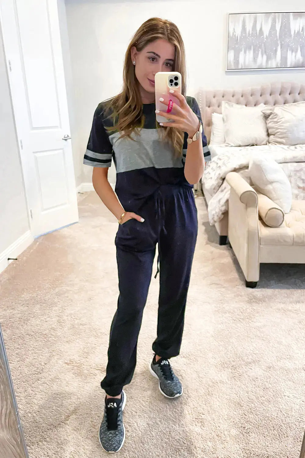 PRETTYGARDEN Women's Two Piece Lounge Sets Spring Summer Jogger Pants Vacation Outfits Travel Airplane Matching Clothes