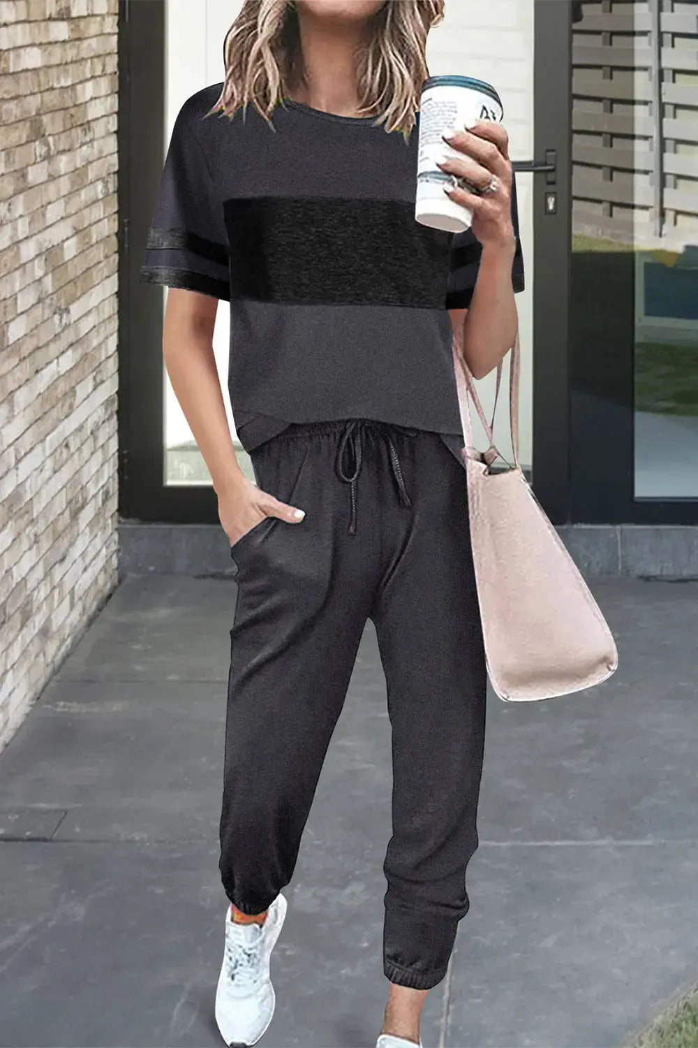 PRETTYGARDEN Women's Two Piece Lounge Sets Spring Summer Jogger Pants Vacation Outfits Travel Airplane Matching Clothes