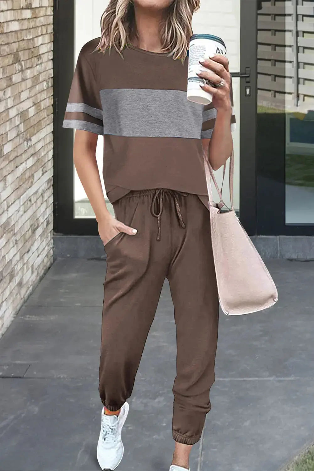 PRETTYGARDEN Women's Two Piece Lounge Sets Spring Summer Jogger Pants Vacation Outfits Travel Airplane Matching Clothes
