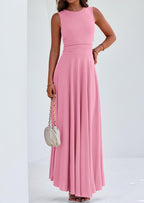 PRETTYGARDEN Womens Spring Dresses Casual Sleeveless Crewneck Aline Maxi Dress Stretch Tank Flowy Long Dresses