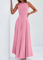 PRETTYGARDEN Womens Spring Dresses Casual Sleeveless Crewneck Aline Maxi Dress Stretch Tank Flowy Long Dresses