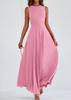 PRETTYGARDEN Womens Spring Dresses Casual Sleeveless Crewneck Aline Maxi Dress Stretch Tank Flowy Long Dresses