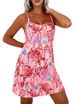 PRETTYGARDEN Women's Summer Dresses Casual Print Spaghetti Strap Sleeveless Sundress Beach Vacation Cover Ups