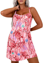 PRETTYGARDEN Women's Summer Dresses Casual Print Spaghetti Strap Sleeveless Sundress Beach Vacation Cover Ups