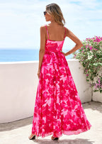 PRETTYGARDEN Women's Floral Maxi Dress Summer Outfits Spaghetti Strap Flowy Long Sundress Beach Vacation Boho Dresses