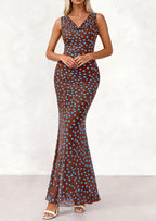 PRETTYGARDEN Women's Summer Cowl Neck Floral Maxi Dress Sleeveless Bodycon Beach Vacation Long Party Wedding Guest Dresses