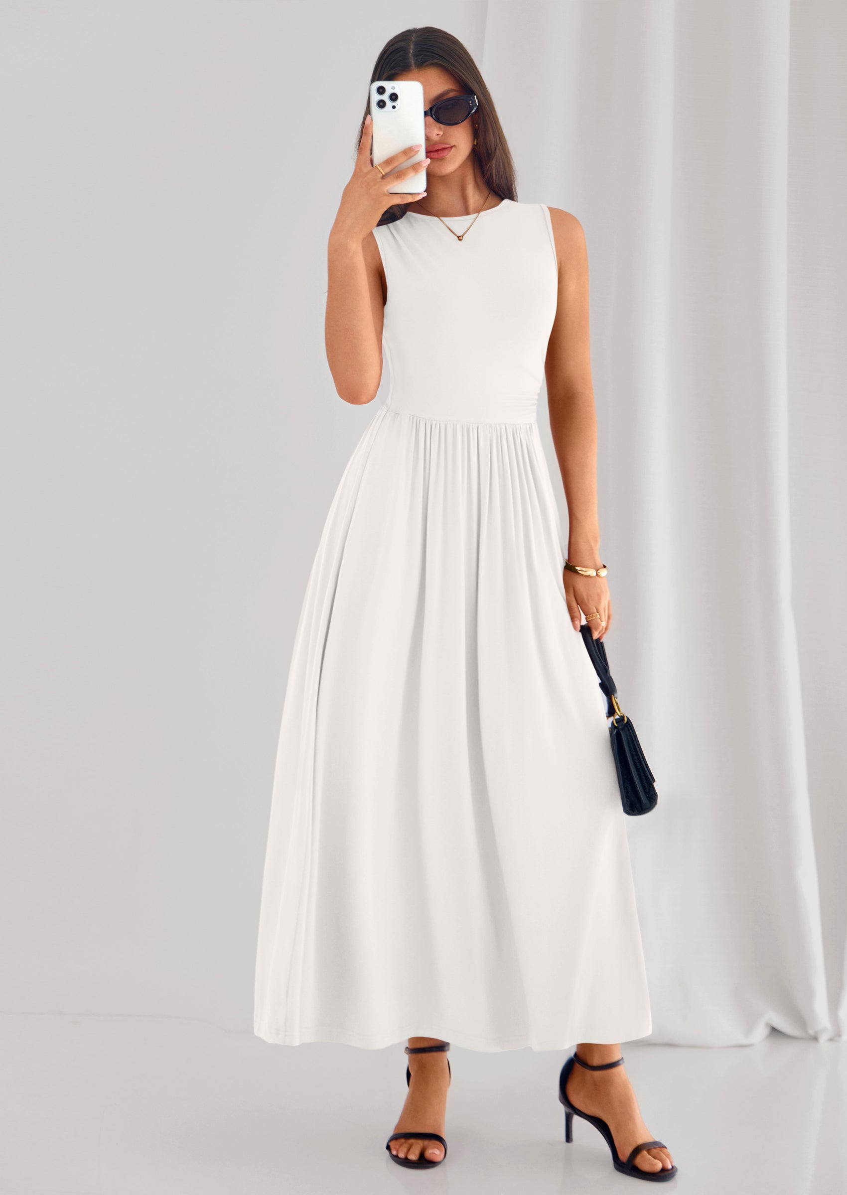 PRETTYGARDEN Summer Maxi Dresses for Women Sleeveless A Line Flowy Long Casual Sundress Wedding Guest Fashion Clothing