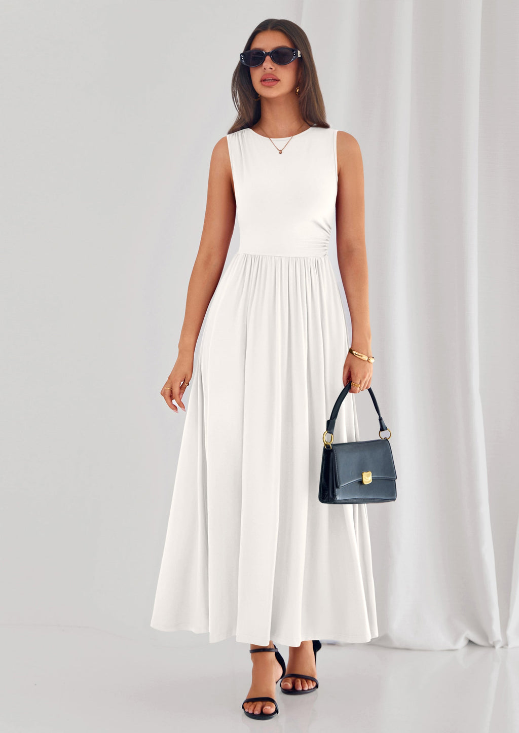 PRETTYGARDEN Summer Maxi Dresses for Women Sleeveless A Line Flowy Long Casual Sundress Wedding Guest Fashion Clothing