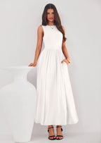 PRETTYGARDEN Summer Maxi Dresses for Women Sleeveless A Line Flowy Long Casual Sundress Wedding Guest Fashion Clothing
