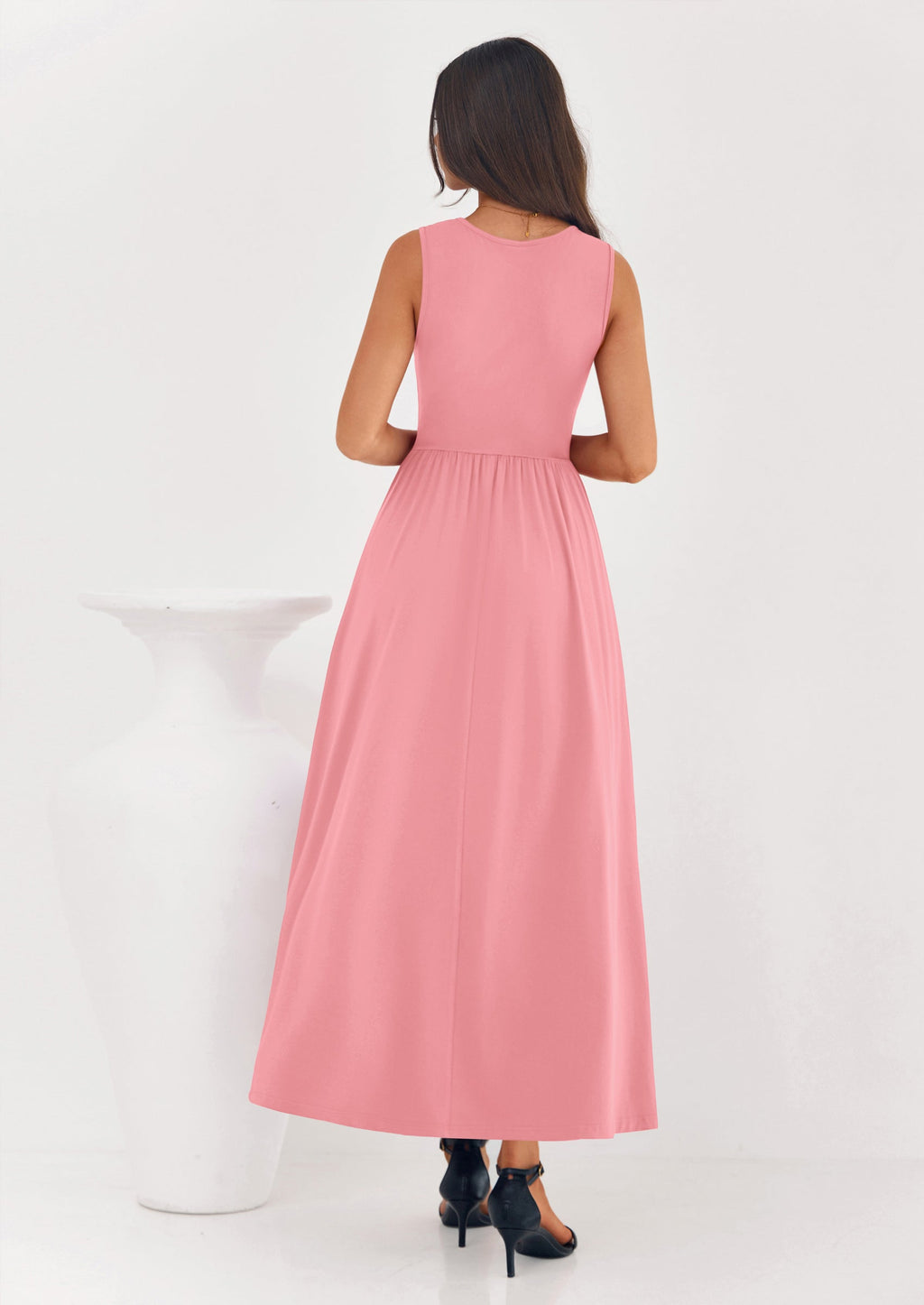 PRETTYGARDEN Summer Maxi Dresses for Women Sleeveless A Line Flowy Long Casual Sundress Wedding Guest Fashion Clothing