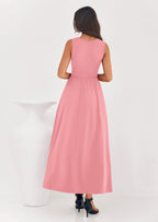 PRETTYGARDEN Summer Maxi Dresses for Women Sleeveless A Line Flowy Long Casual Sundress Wedding Guest Fashion Clothing