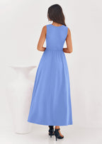 PRETTYGARDEN Summer Maxi Dresses for Women Sleeveless A Line Flowy Long Casual Sundress Wedding Guest Fashion Clothing
