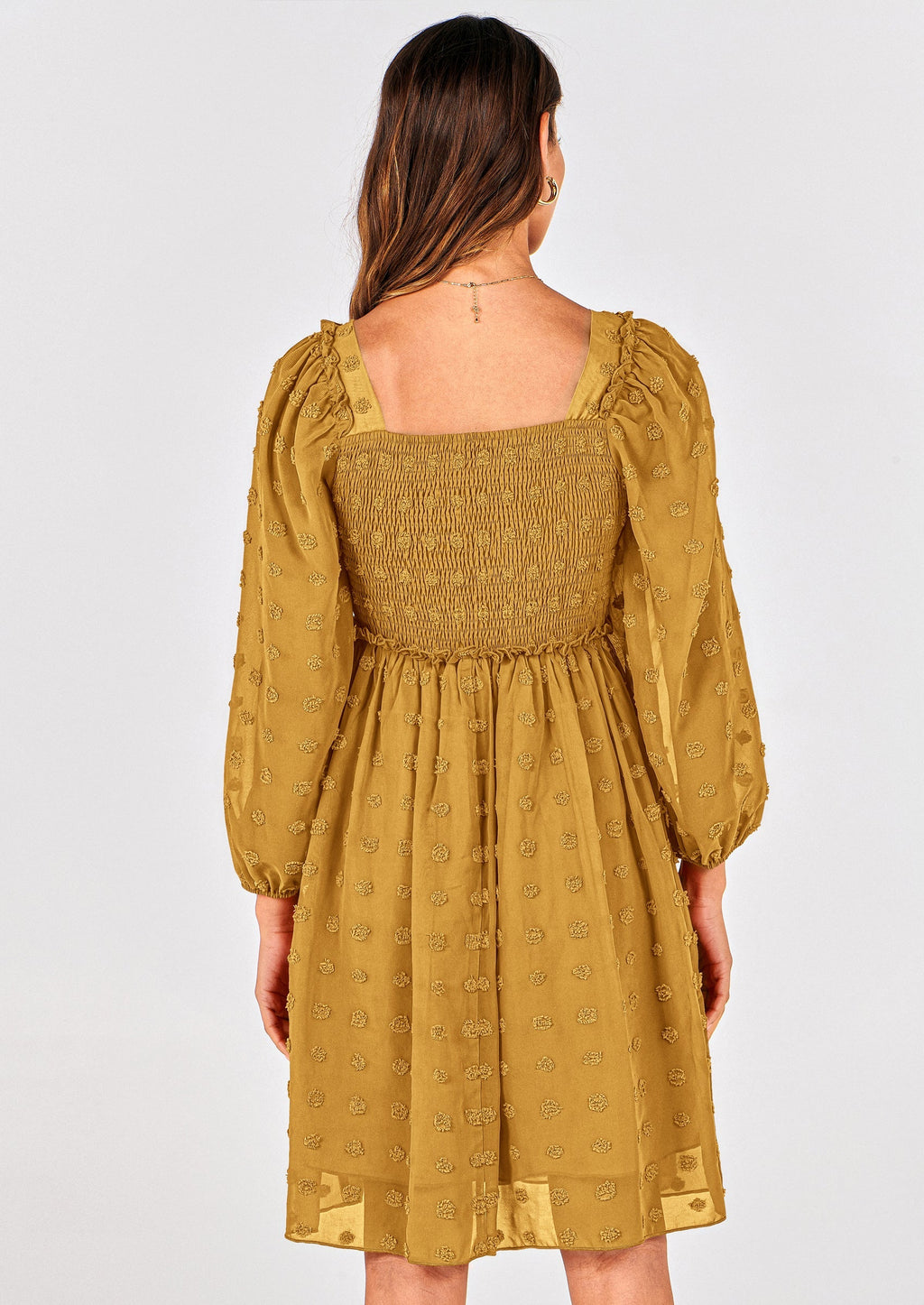 BTFBM Womens Long Sleeve Dress Vacation Square Neck Smocked Floral Swiss Dot Mini Boho Spring Wedding Guest Dresses