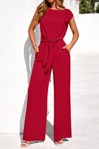 PRETTYGARDEN Women 2 Piece Lounge Sets Casual Summer Outfits Cap Sleeve Strappy Crop Tops Wide Leg Pant Tracksuit