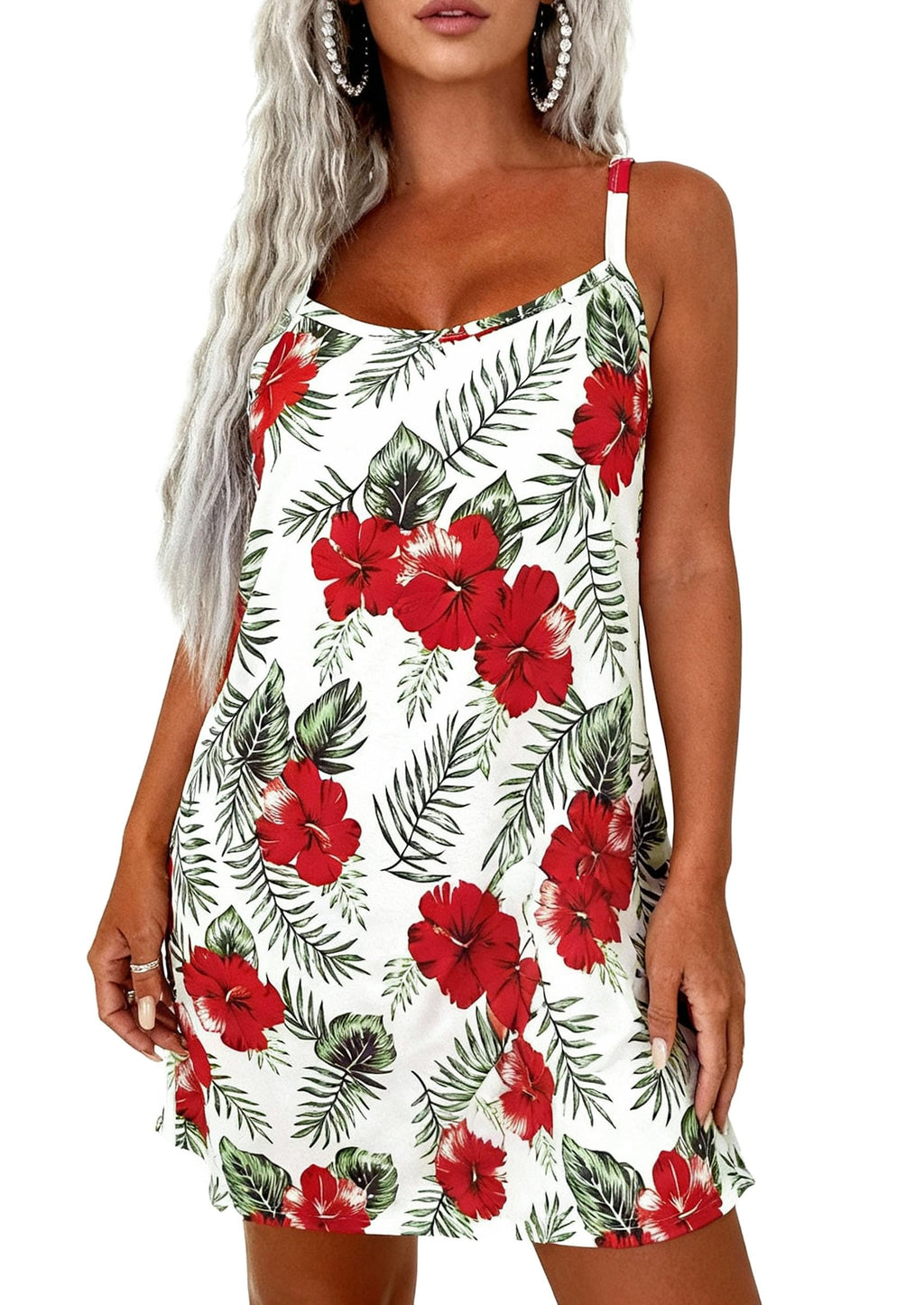 PRETTYGARDEN Women's Summer Dresses Casual Print Spaghetti Strap Sleeveless Sundress Beach Vacation Cover Ups
