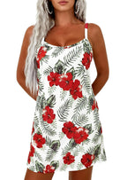 PRETTYGARDEN Women's Summer Dresses Casual Print Spaghetti Strap Sleeveless Sundress Beach Vacation Cover Ups