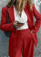 PRETTYGARDEN Women's Fall Two Piece Outfits Dressy Blazer Jacket and Wide Leg Pants Pockets Business Casual Office Suit Sets