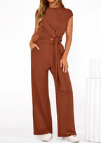PRETTYGARDEN 2 Piece Matching Lounge Sets For Women Summer Short Sleeve Tie Front Crop Tops Casual Wide Leg Pants Tracksuit