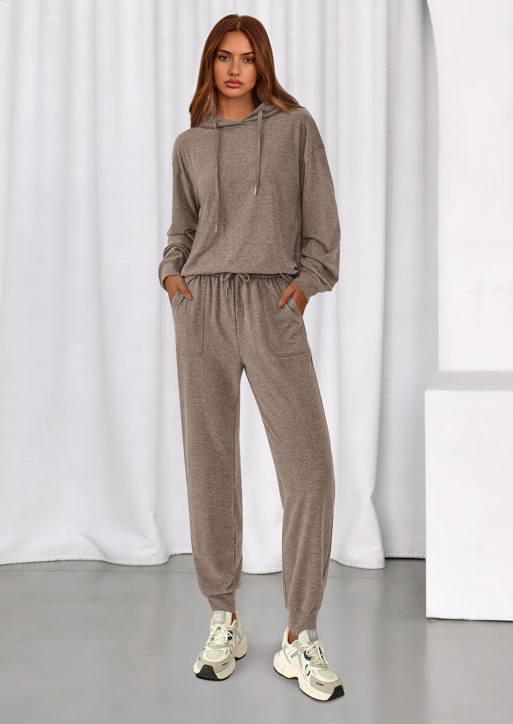 PRETTYGARDEN Women's Two Piece Outfits Sweatsuits Lounge Sets Hoodies Sweatshirt Joggers Sweatpants Fall Fashion Clothes