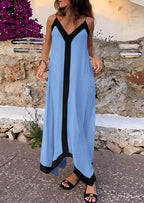 PRETTYGARDEN Women's Flowy Maxi Dress Summer Sleeveless V Neck Spaghetti Strap Elegant Wedding Party Dresses