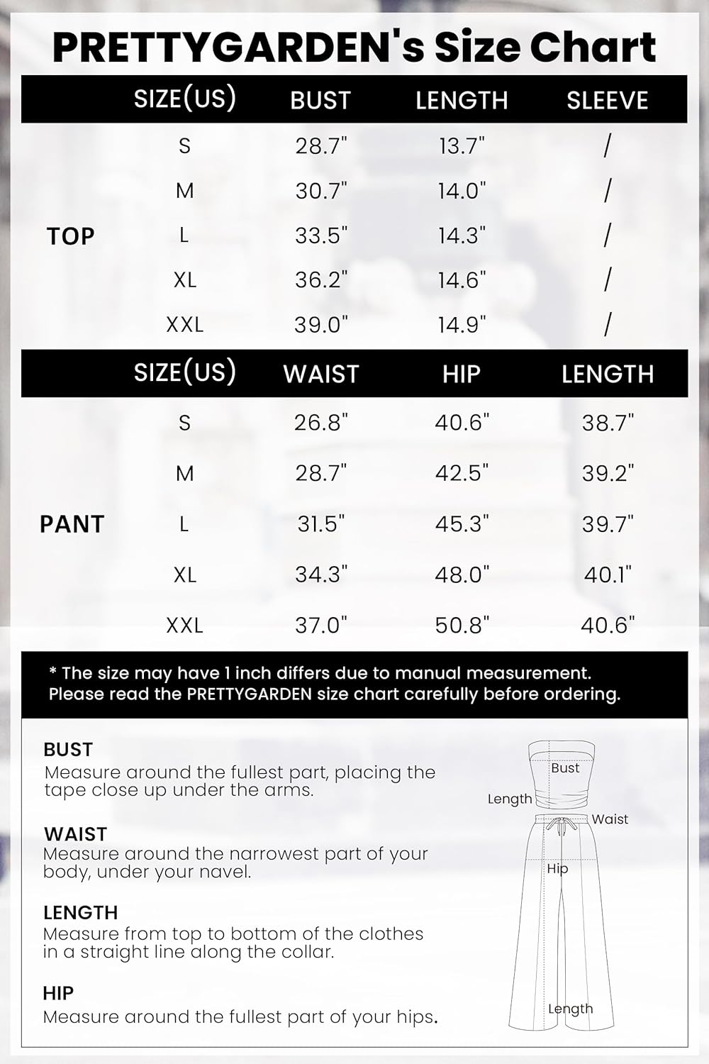 PRETTYGARDEN 2 Piece Sets Casual Ribbed Knit Crop Tube Top Wide Leg Pants Lounge Set