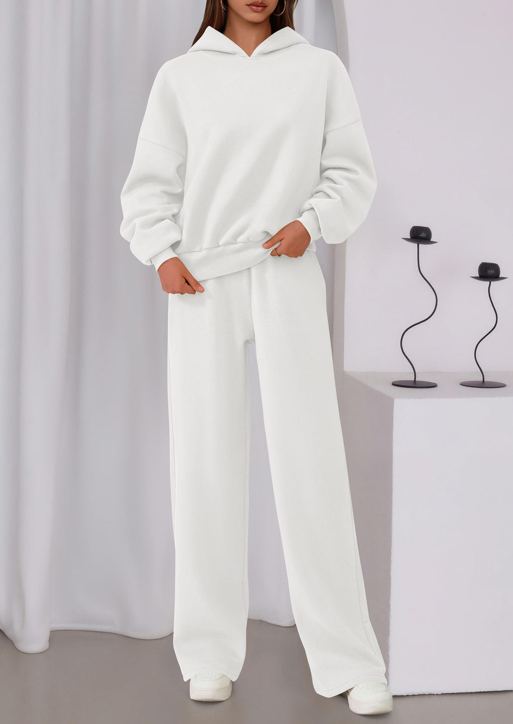 PRETTYGARDEN Womens Sweatsuits 2 Piece Set Casual Winter Long Sleeve Hoodie Loose Wide Leg Sweatpants Fall Tracksuit