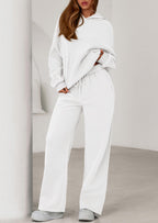 PRETTYGARDEN Women's 2 Piece Outfits Fall Sweatsuits Oversized Hoodies Wide Leg Sweatpants Tracksuits Lounge Matching Sets