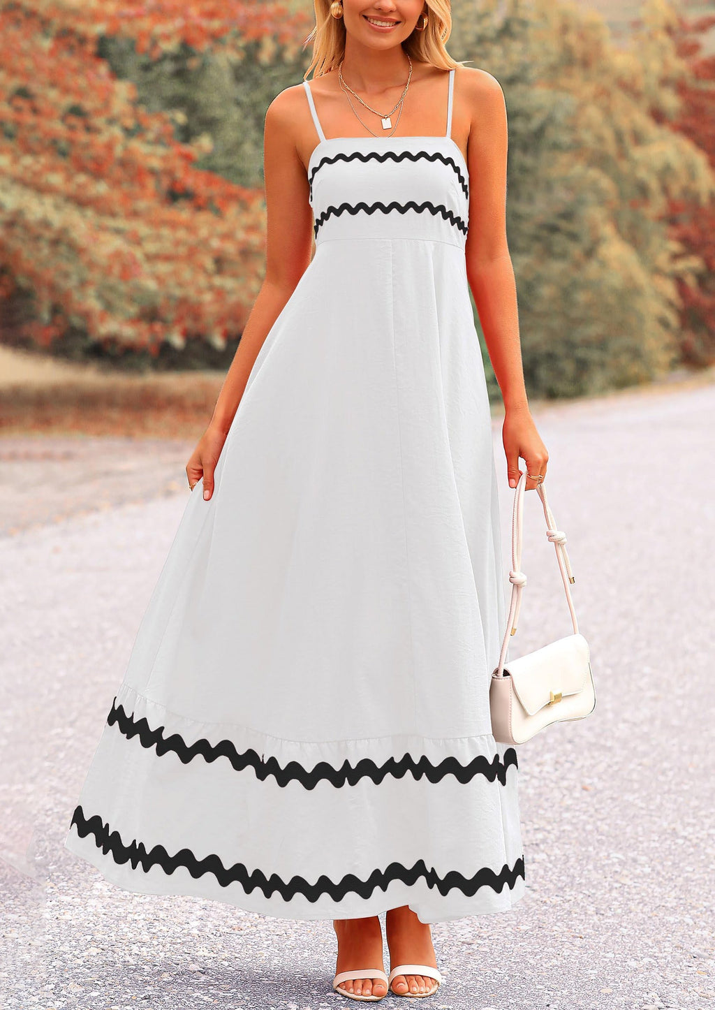 PRETTYGARDEN Women's Summer Flowy Maxi Dress Casual Sleeveless Spaghetti Strap Ruffle Beach Long Dresses