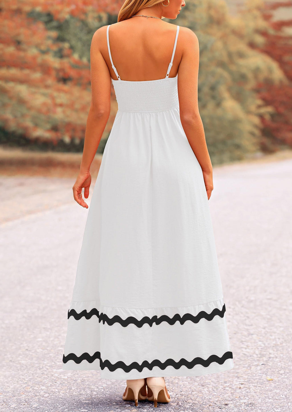 PRETTYGARDEN Women's Summer Flowy Maxi Dress Casual Sleeveless Spaghetti Strap Ruffle Beach Long Dresses