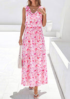 PRETTYGARDEN Womens Summer Floral Maxi Dresses Spring Sleeveless Cowl Neck Flowy Beach Vacation Wedding Guest Long Dress