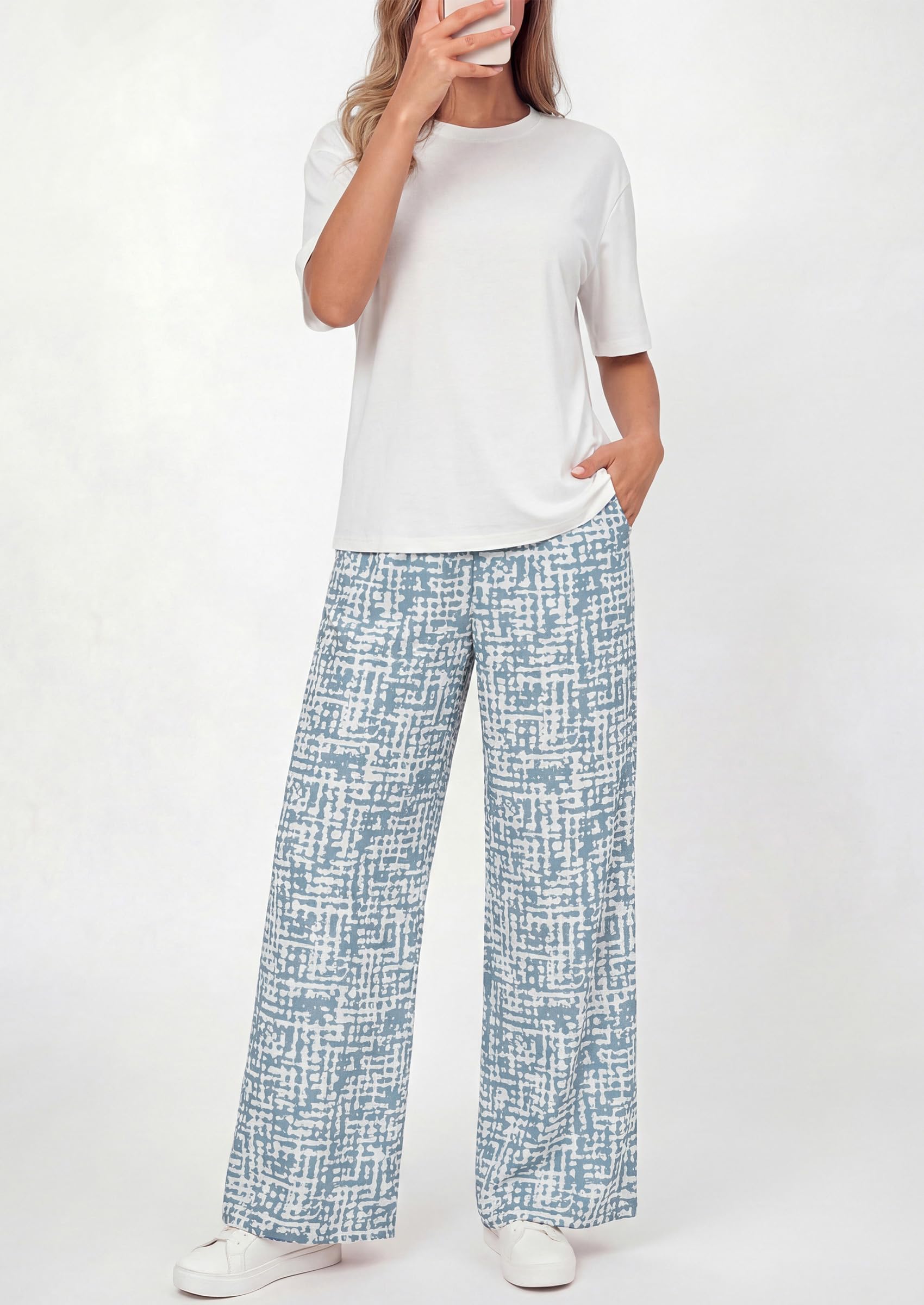 PRETTYGARDEN Women's 2 Piece Lounge Sets Summer Casual Short Sleeve Tops Leopard Flowy Pants Pajamas Vacation Travel Outfits