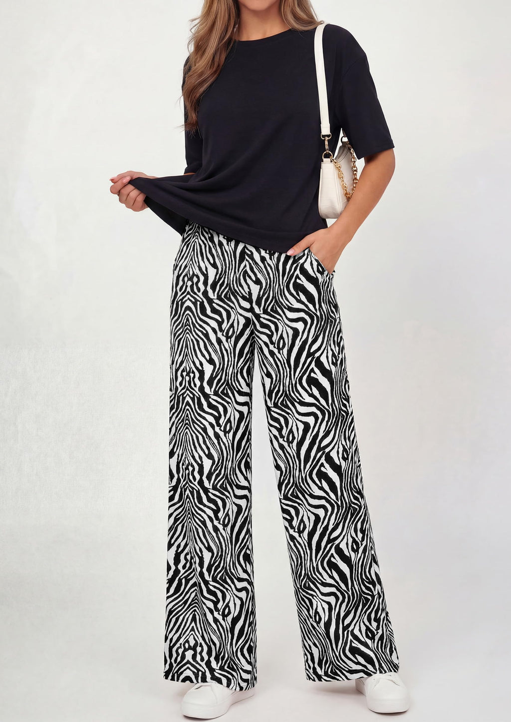 PRETTYGARDEN Women's 2 Piece Lounge Sets Summer Casual Short Sleeve Tops Leopard Flowy Pants Pajamas Vacation Travel Outfits