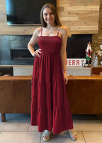 PRETTYGARDEN Women's Summer Maxi Dress Casual Boho Sleeveless Spaghetti Strap Smocked Tiered Long Beach Sundresses