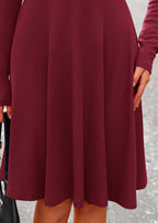 PRETTYGARDEN Women's Spring Fall Short Dress Ribbed Knit Crewneck Long Sleeve A Line Flowy Casual Elegant Going Out Dresses