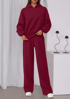 PRETTYGARDEN Womens Sweatsuits 2 Piece Set Casual Winter Long Sleeve Hoodie Loose Wide Leg Sweatpants Fall Tracksuit