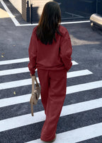 PRETTYGARDEN Casual Winter Two Piece Sets for Women V Neck Sweatshirt Loose Wide Leg Pants Tracksuit Knit Fall Outfits