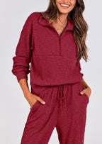 PRETTYGARDEN Women's Fall 2 Piece Lounge Sets Zip Up Sweatshirt Jogger Pants Sweat Track Suits Travel Outfit Winter Clothing