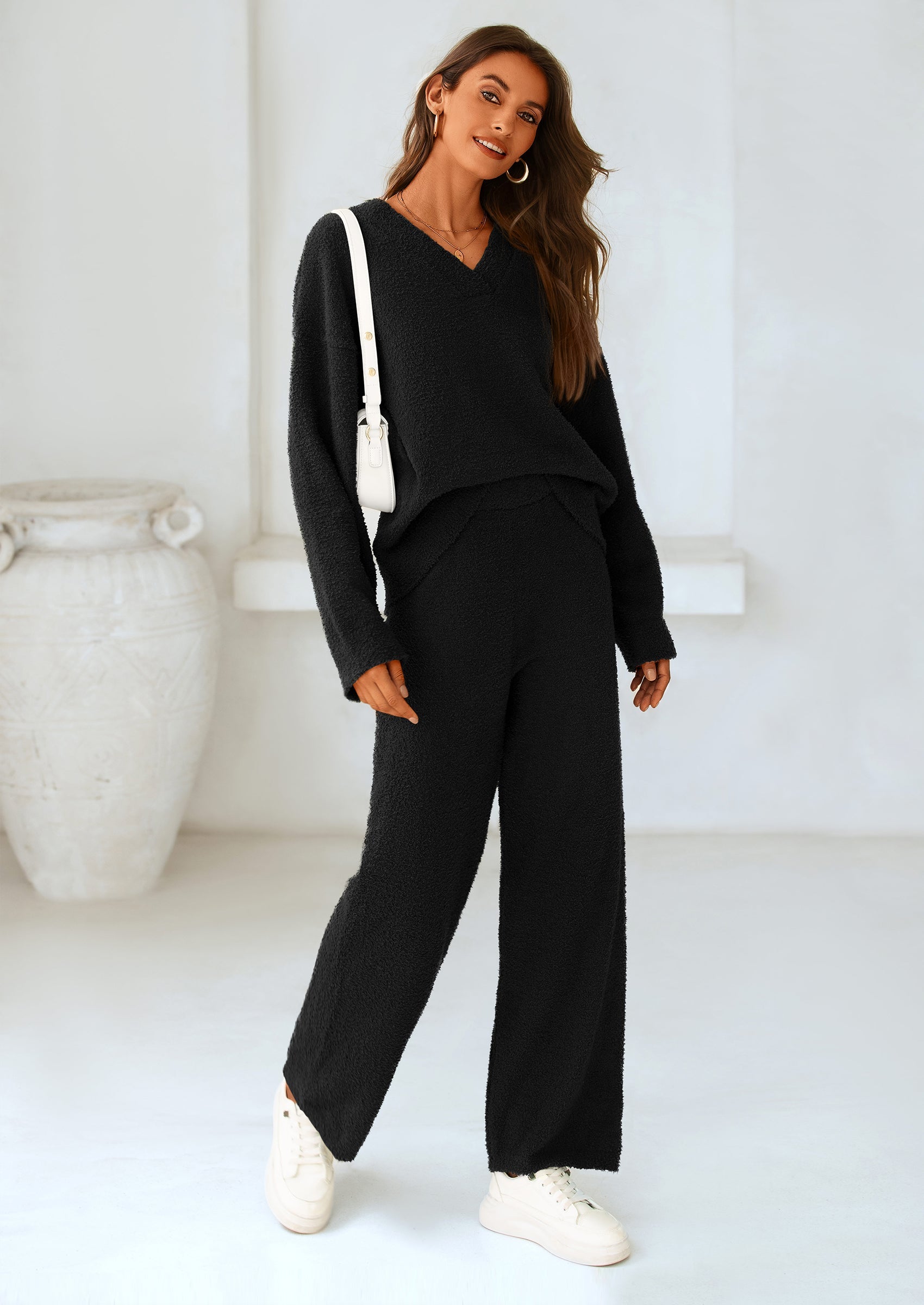PRETTYGARDEN Lounge Sets for Women Two Piece Sweaters Pajama Set Fall Fashion Loungewear Outfits Matching Winter Clothes