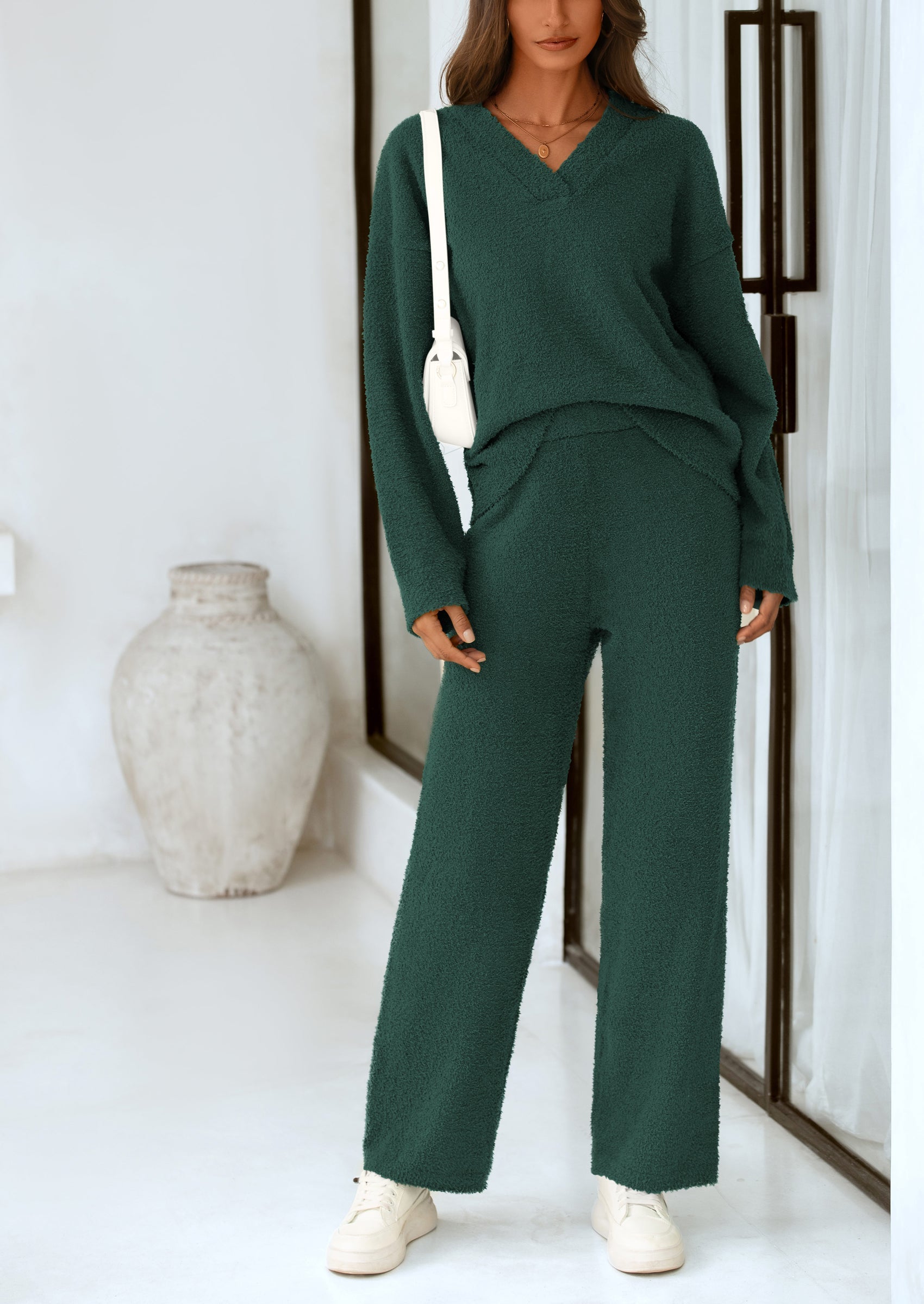 PRETTYGARDEN Lounge Sets for Women Two Piece Sweaters Pajama Set Fall Fashion Loungewear Outfits Matching Winter Clothes