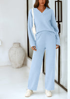 PRETTYGARDEN Lounge Sets for Women Two Piece Sweaters Pajama Set Fall Fashion Loungewear Outfits Matching Winter Clothes