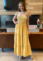 PRETTYGARDEN Women's Summer Maxi Dress Casual Boho Sleeveless Spaghetti Strap Smocked Tiered Long Beach Sundresses