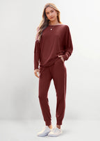 PRETTYGARDEN Women's Fall 2 Piece Lounge Set Long Sleeve Tops Ribbed Pants Spring Matching Sweatsuit Travel Outfits Clothes
