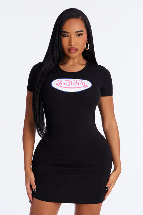 Von Dutch Logo T Shirt Mini Dress
