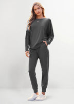PRETTYGARDEN Women's Fall 2 Piece Lounge Set Long Sleeve Tops Ribbed Pants Spring Matching Sweatsuit Travel Outfits Clothes