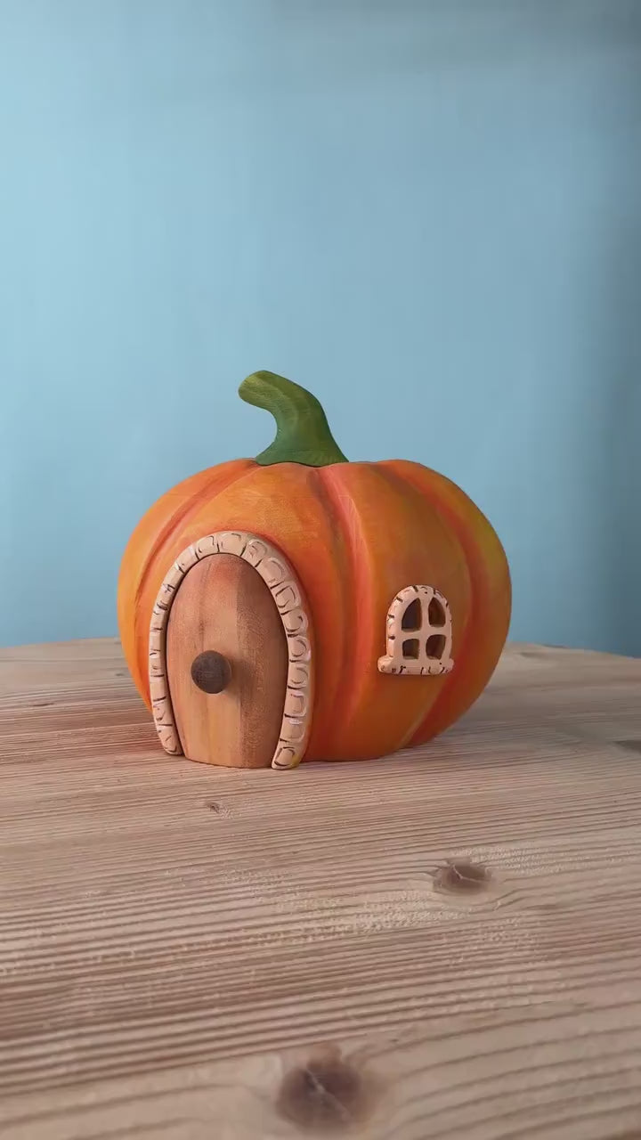 Bumbu Handmade Wooden Pumpkin House