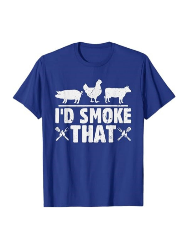 Funny Retro Grilling BBQ Smoker Chef Dad I'd Smoke That T-Shirt